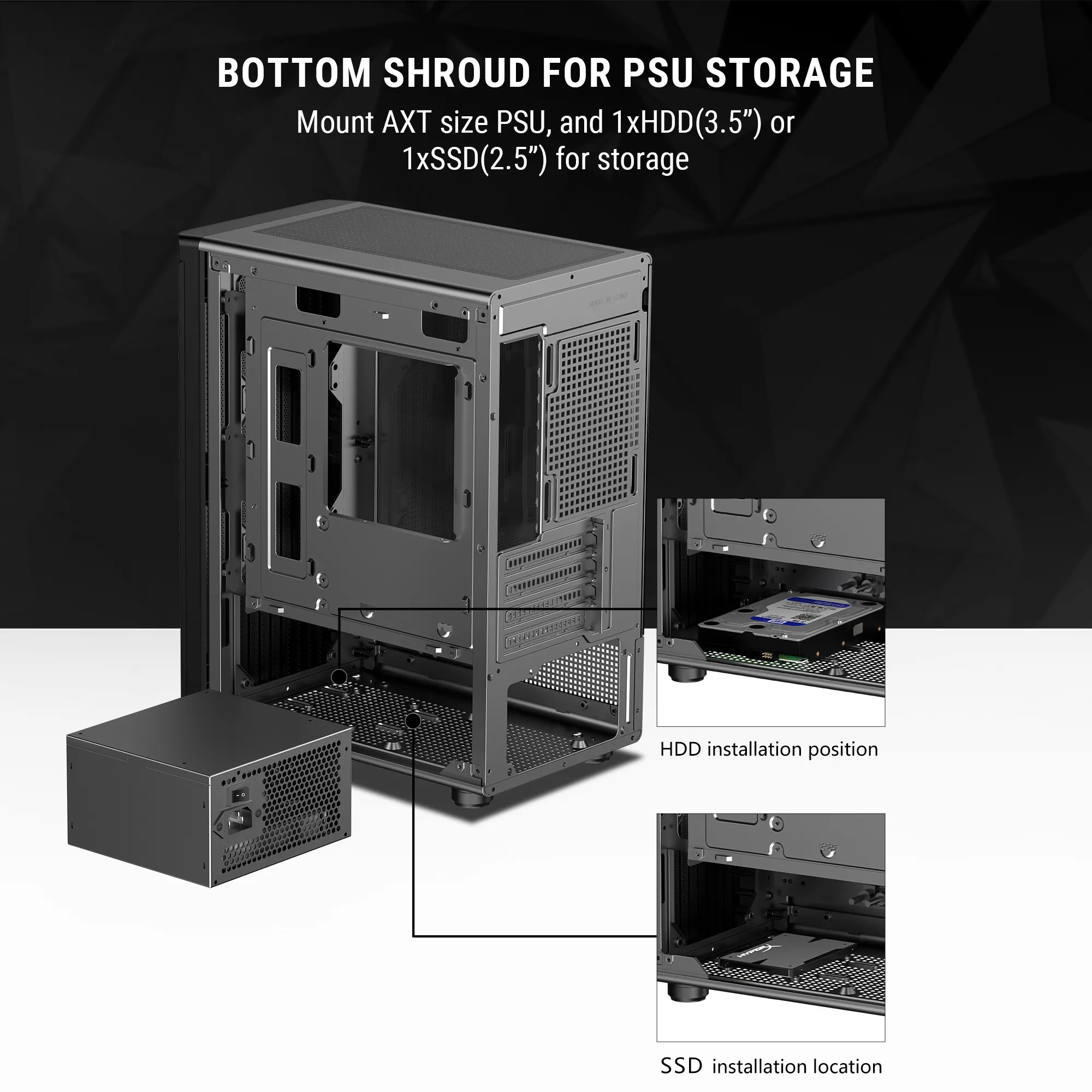 Ant Value Gaming Mid Tower Cabinet (M-ATX/ITX) VM45 view 2